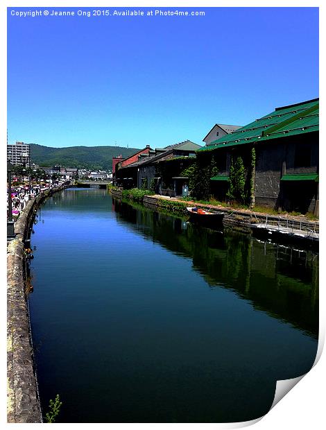 Otaru Canal in Summer Print by Jeanne Ong