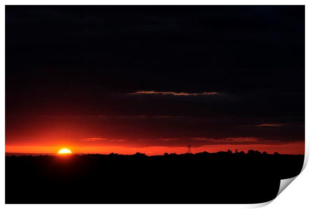 Dark sunset skies Print by michelle rook