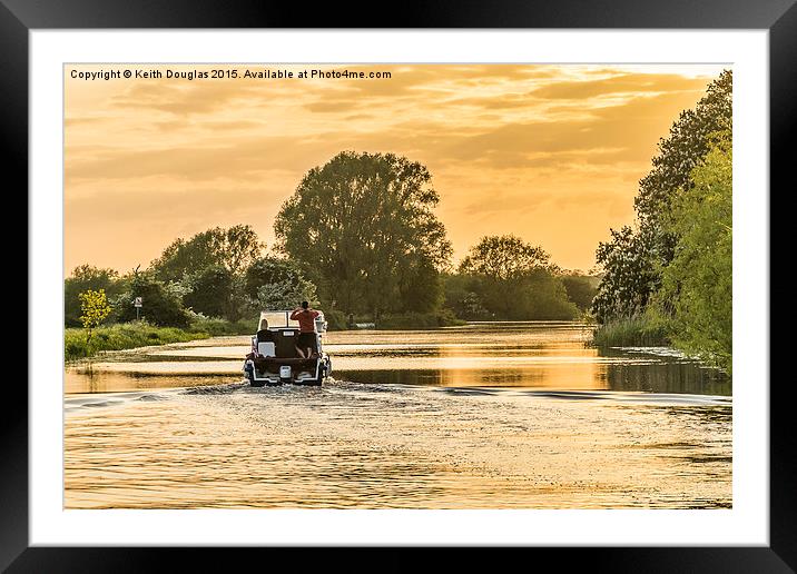 Evening cruise on the river Framed Mounted Print by Keith Douglas