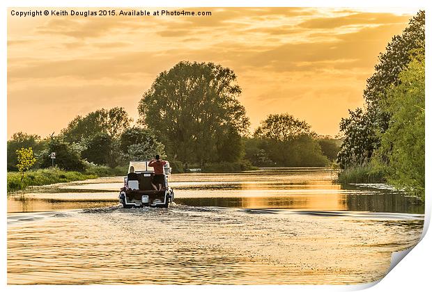Evening cruise on the river Print by Keith Douglas