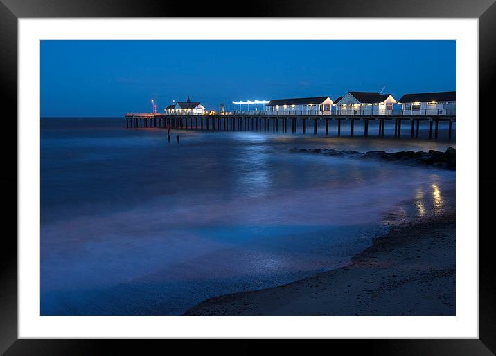  Southwold pier by night Framed Mounted Print by Paul Nichols