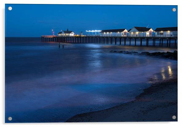  Southwold pier by night Acrylic by Paul Nichols