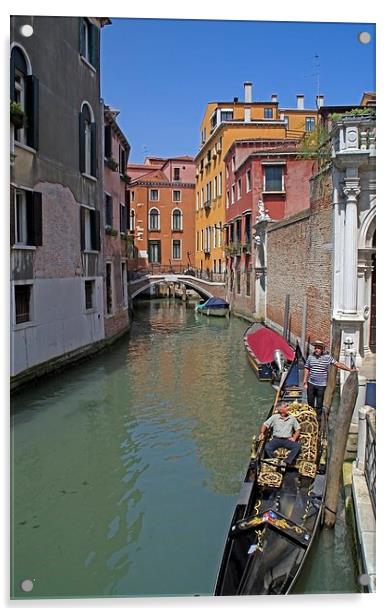  Gondola on the canal Acrylic by Steven Plowman