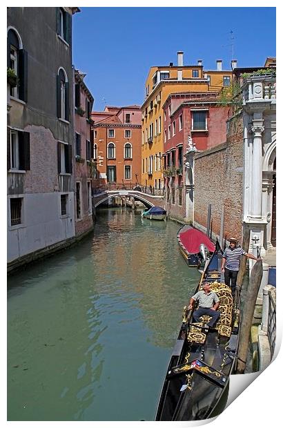  Gondola on the canal Print by Steven Plowman