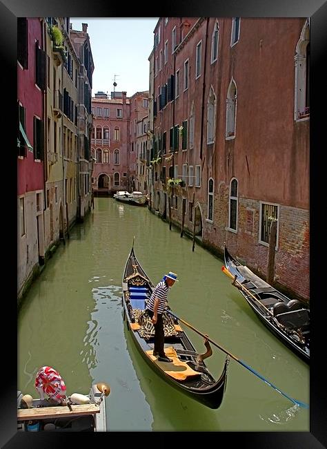  Boating on the canals of Venice Framed Print by Steven Plowman