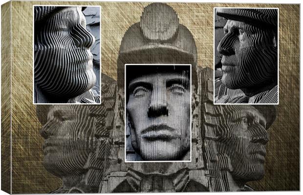 Miners Triptych Canvas Print by Steve Purnell