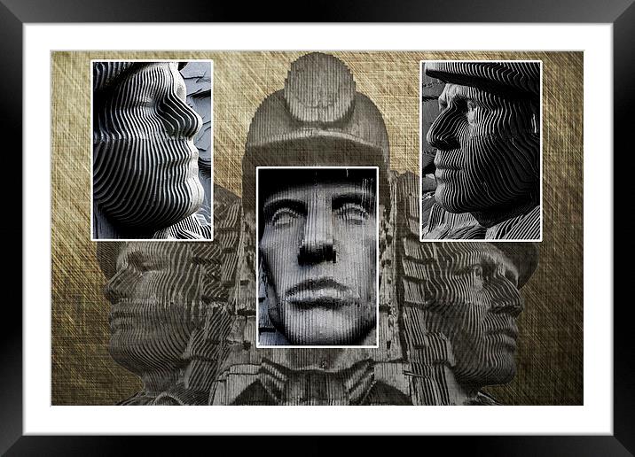 Miners Triptych Framed Mounted Print by Steve Purnell