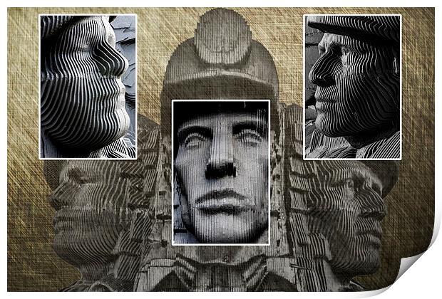 Miners Triptych Print by Steve Purnell
