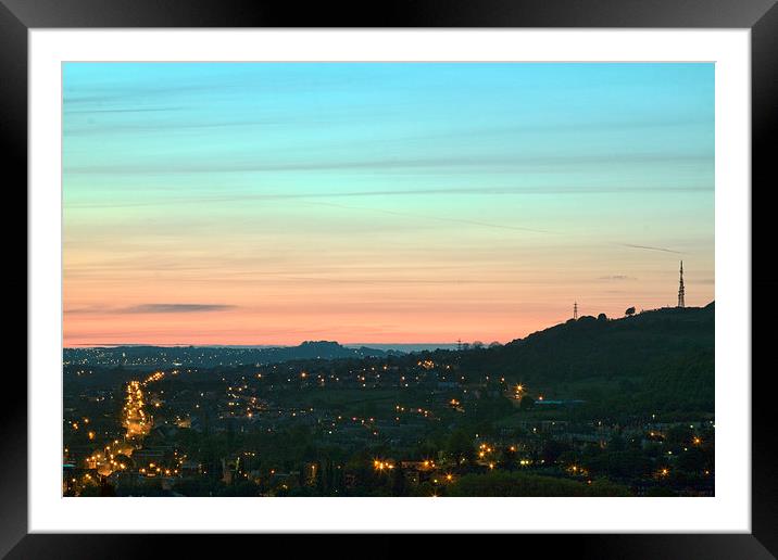  sunrise over shipley  Framed Mounted Print by simon sugden