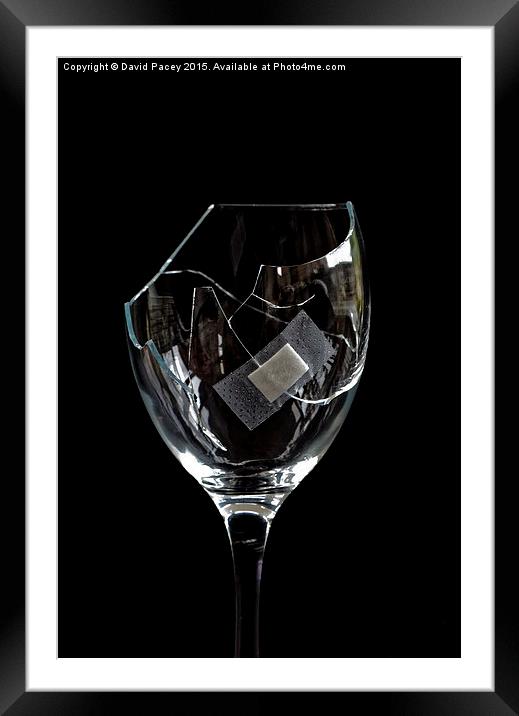  Broken wine glass Framed Mounted Print by David Pacey