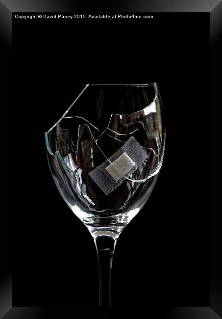  Broken wine glass Framed Print by David Pacey