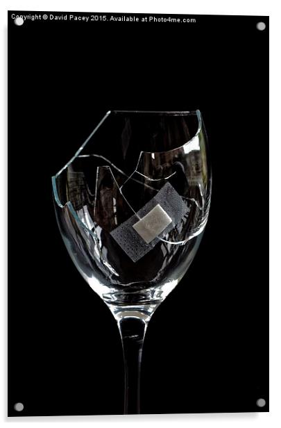 Broken wine glass Acrylic by David Pacey