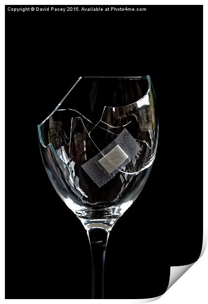  Broken wine glass Print by David Pacey