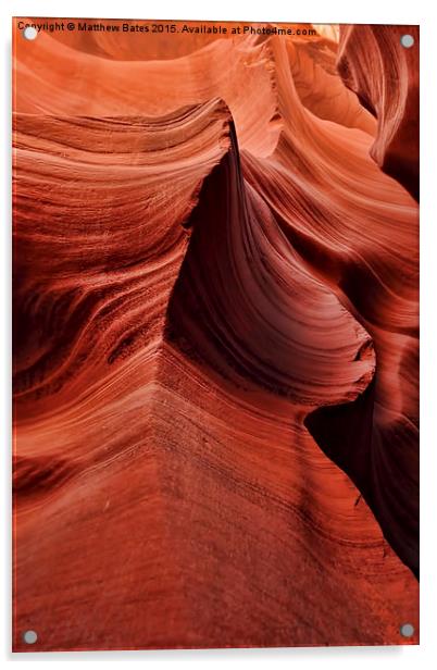 Antelope Canyon Ridges Acrylic by Matthew Bates