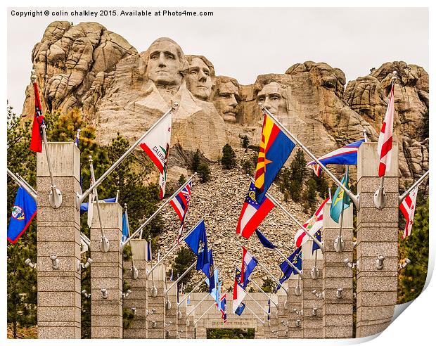 Mount Rushmore Memorial, South Dakota Print by colin chalkley