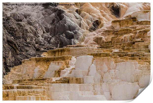  Yellowstone Park - Mammoth Hot Springs Print by colin chalkley