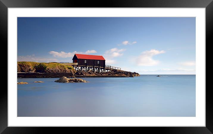 Dunaverty Bay Boathouse Framed Mounted Print by Grant Glendinning