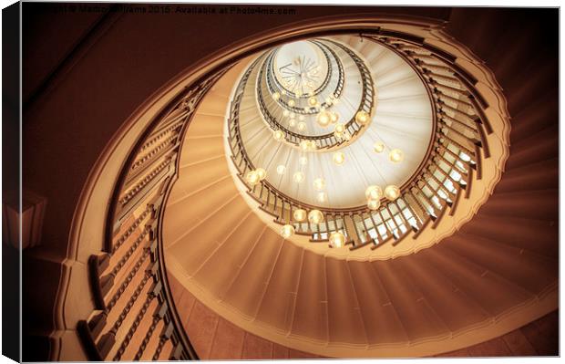  Spiral Stairs Canvas Print by Martin Williams