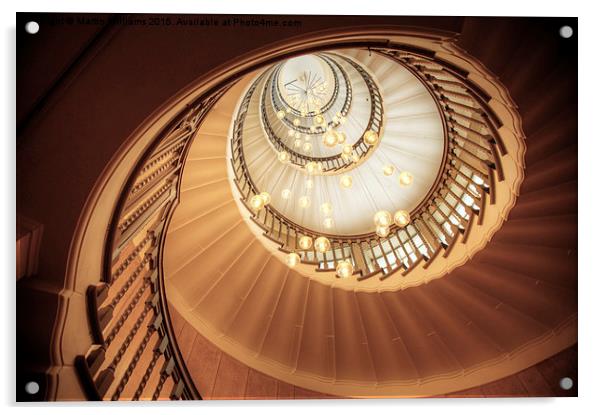  Spiral Stairs Acrylic by Martin Williams