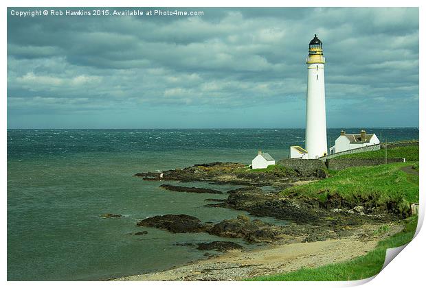  Scurdie Ness Lighthouse Print by Rob Hawkins