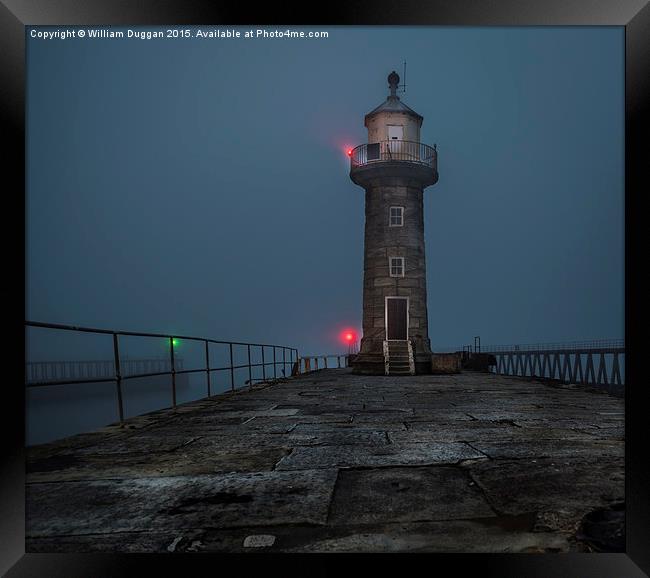  Whitby Lighthouse . Framed Print by William Duggan