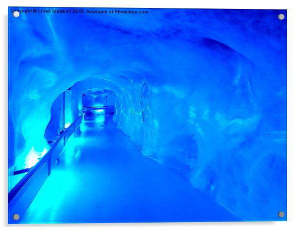 Mount Titlis Ice Cave.  Acrylic by Lilian Marshall