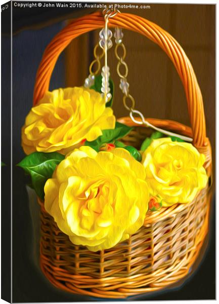 Rose Basket Canvas Print by John Wain