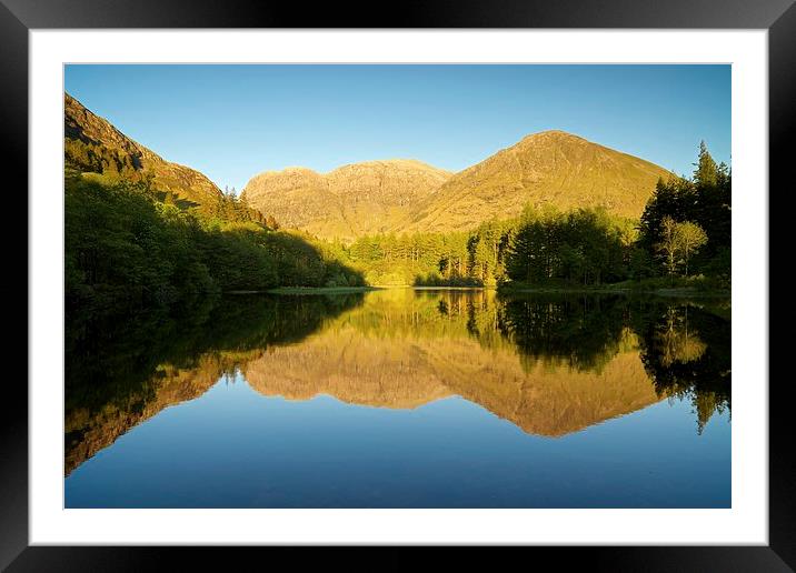  Glencoe Lochan reflections in summer Framed Mounted Print by Stephen Taylor