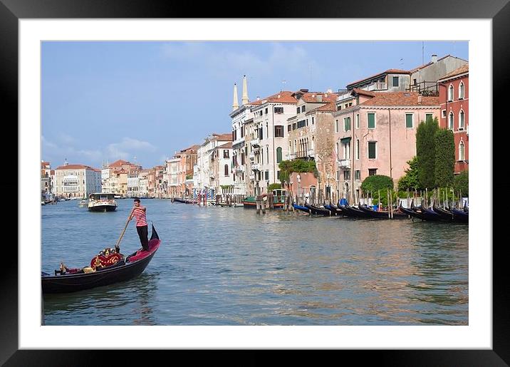  Gondola on the Grand Canal Framed Mounted Print by Steven Plowman
