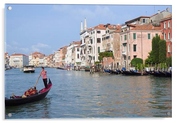  Gondola on the Grand Canal Acrylic by Steven Plowman