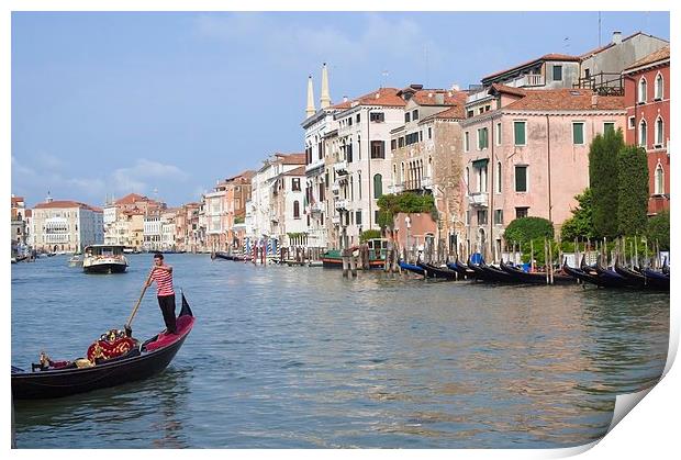  Gondola on the Grand Canal Print by Steven Plowman
