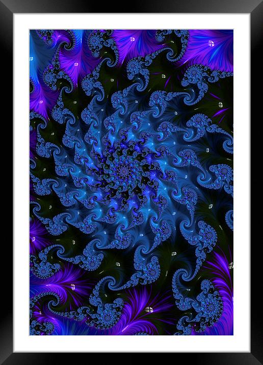 Blue Explosion Framed Mounted Print by Steve Purnell