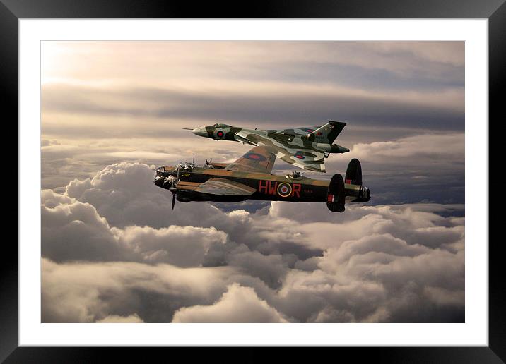 Lancaster and Vulcan  Framed Mounted Print by J Biggadike