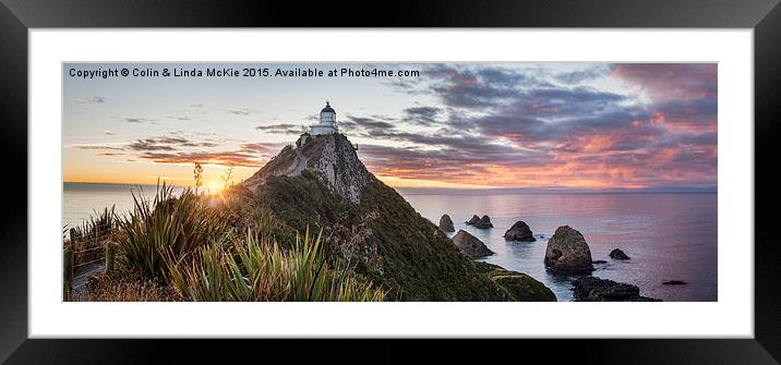 Sunrise Panorama at Nugget Point Framed Mounted Print by Colin & Linda McKie