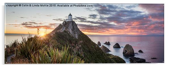 Sunrise Panorama at Nugget Point Acrylic by Colin & Linda McKie