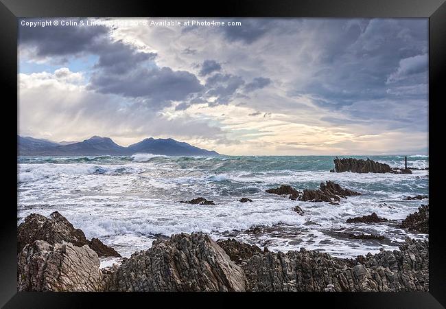 Kaikoura, New Zealand in Stormy Weather Framed Print by Colin & Linda McKie