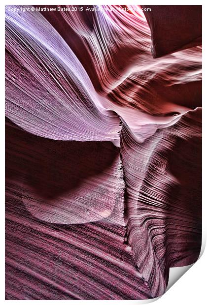 Slot Canyon Walls Print by Matthew Bates