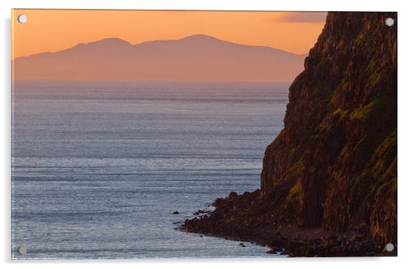 Waternish peninsula sunset, Isle of Skye Acrylic by David Ross