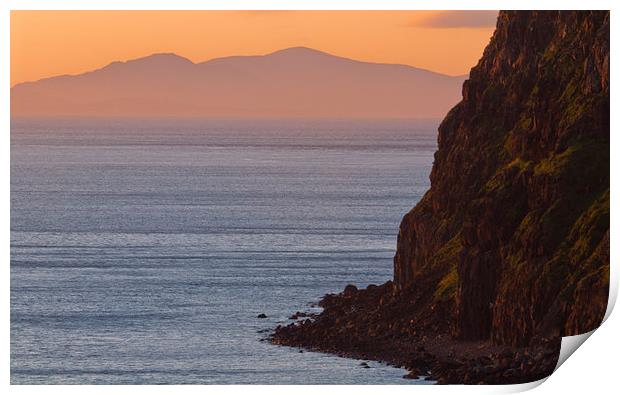 Waternish peninsula sunset, Isle of Skye Print by David Ross