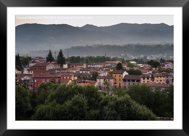  A misty morning in the Sercio Valley, Tuscany Framed Mounted Print by Graham Light