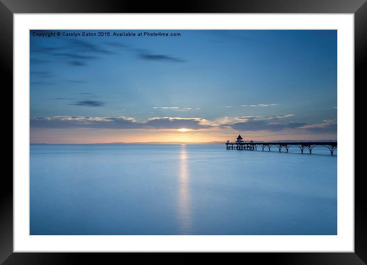 Sunset at Clevedon Pier Framed Mounted Print by Carolyn Eaton