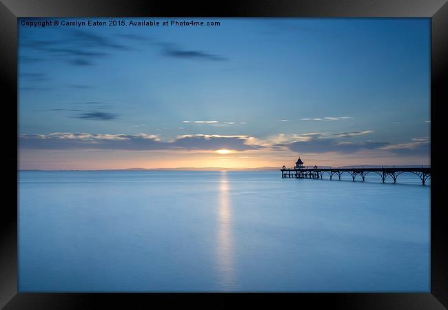 Sunset at Clevedon Pier Framed Print by Carolyn Eaton