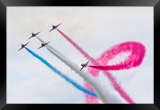  RAF Red Arrows perform the mirror roll Framed Print by Andrew Scott