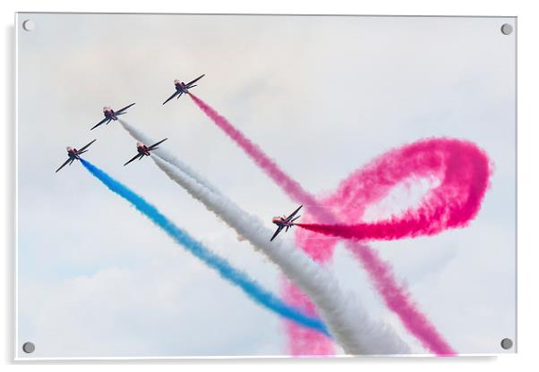  RAF Red Arrows perform the mirror roll Acrylic by Andrew Scott