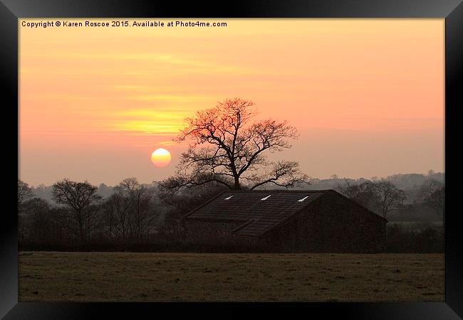  Winter sunset Framed Print by Karen Roscoe