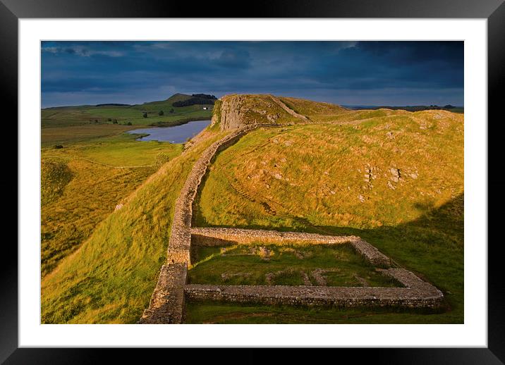 Hadrian's Wall at Steel Rigg Framed Mounted Print by David Ross