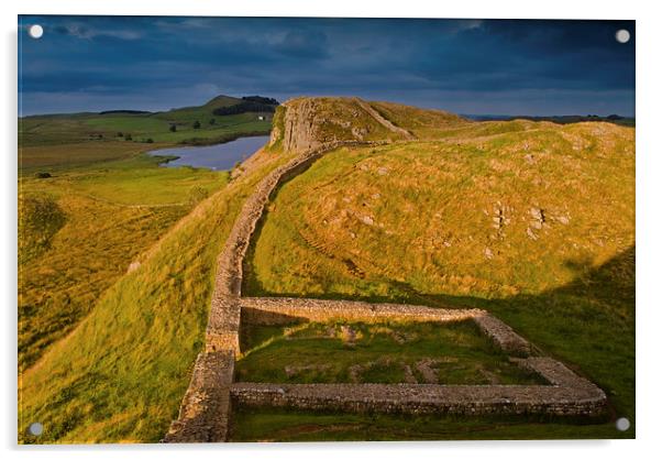 Hadrian's Wall at Steel Rigg Acrylic by David Ross