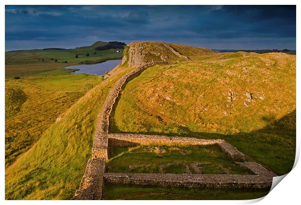 Hadrian's Wall at Steel Rigg Print by David Ross