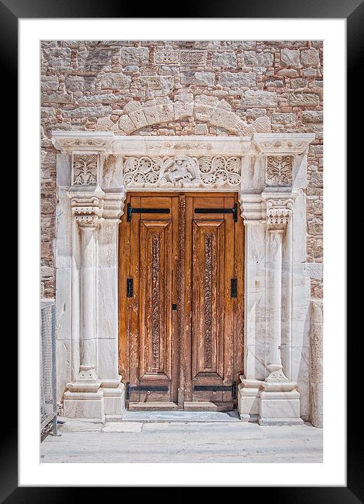 Wooden Doors With Marble Doorway Framed Mounted Print by Antony McAulay