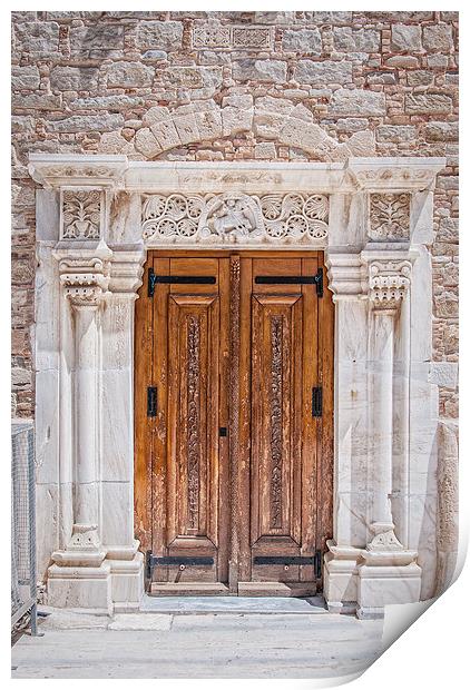 Wooden Doors With Marble Doorway Print by Antony McAulay